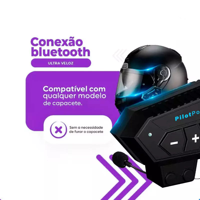 PilotPods - Alto Falante Sem Fio Com Microfone Para Capacete De Moto Bluetooth